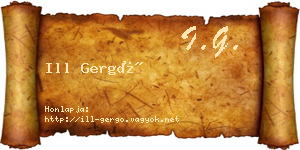 Ill Gergő névjegykártya